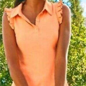 Lilly Pulitzer Frida Sleeveless Ruffle Polo,  EUC size L